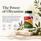 McCord CalmMind dietary supplement bottle with olives and olive leaves on a light background