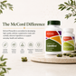 McCord CalmMind and BrainHealth supplement bottles with text about the brand's commitment to high-quality wellness supplements.