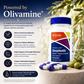 SleepHealth supplement bottle with Olivamine label on a natural background